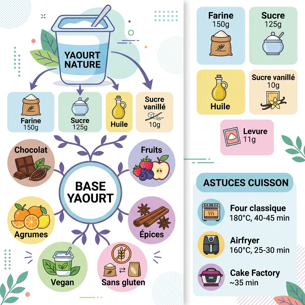 Infographie : recettes gateaux aux yaourts