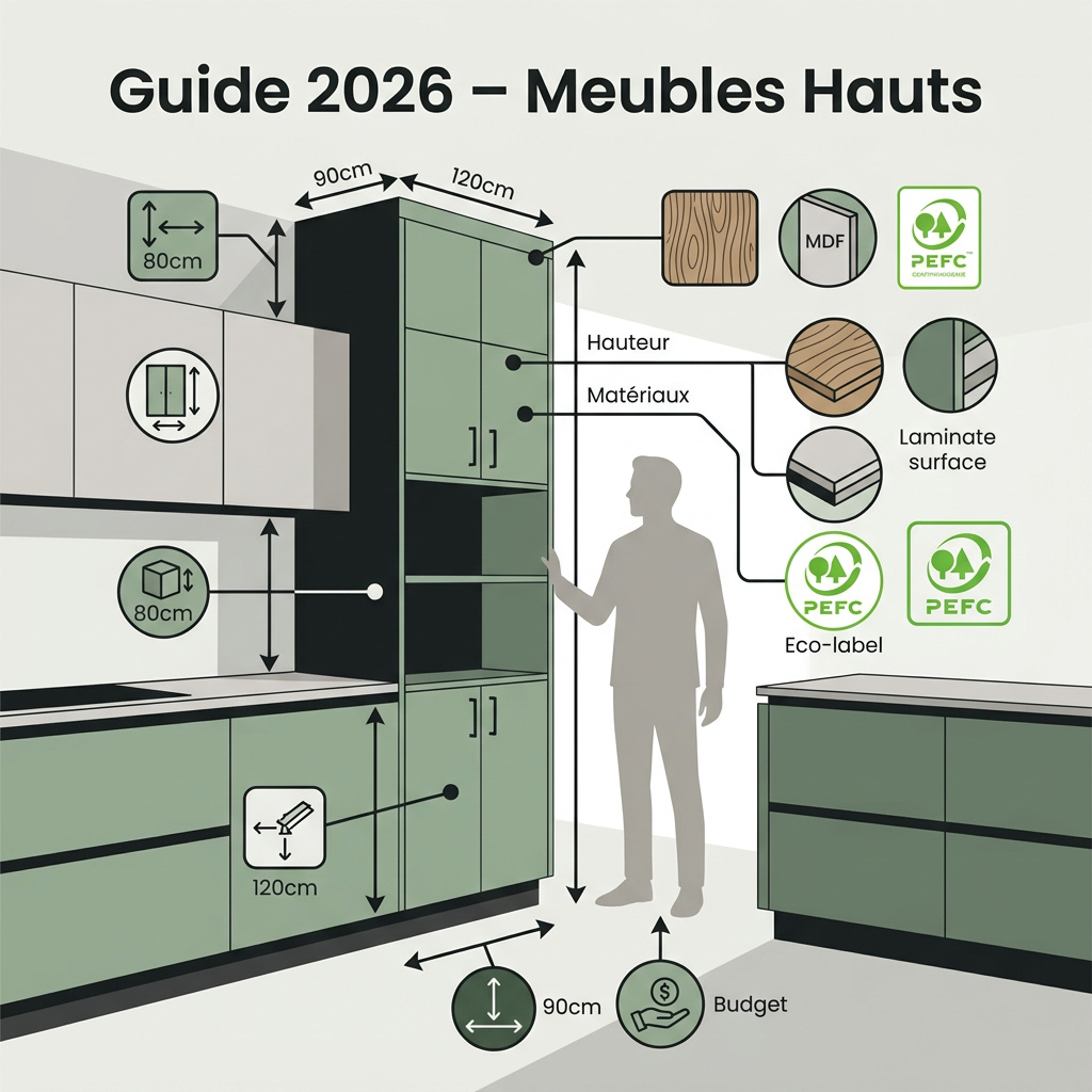Infographie : meuble hauteur cuisine