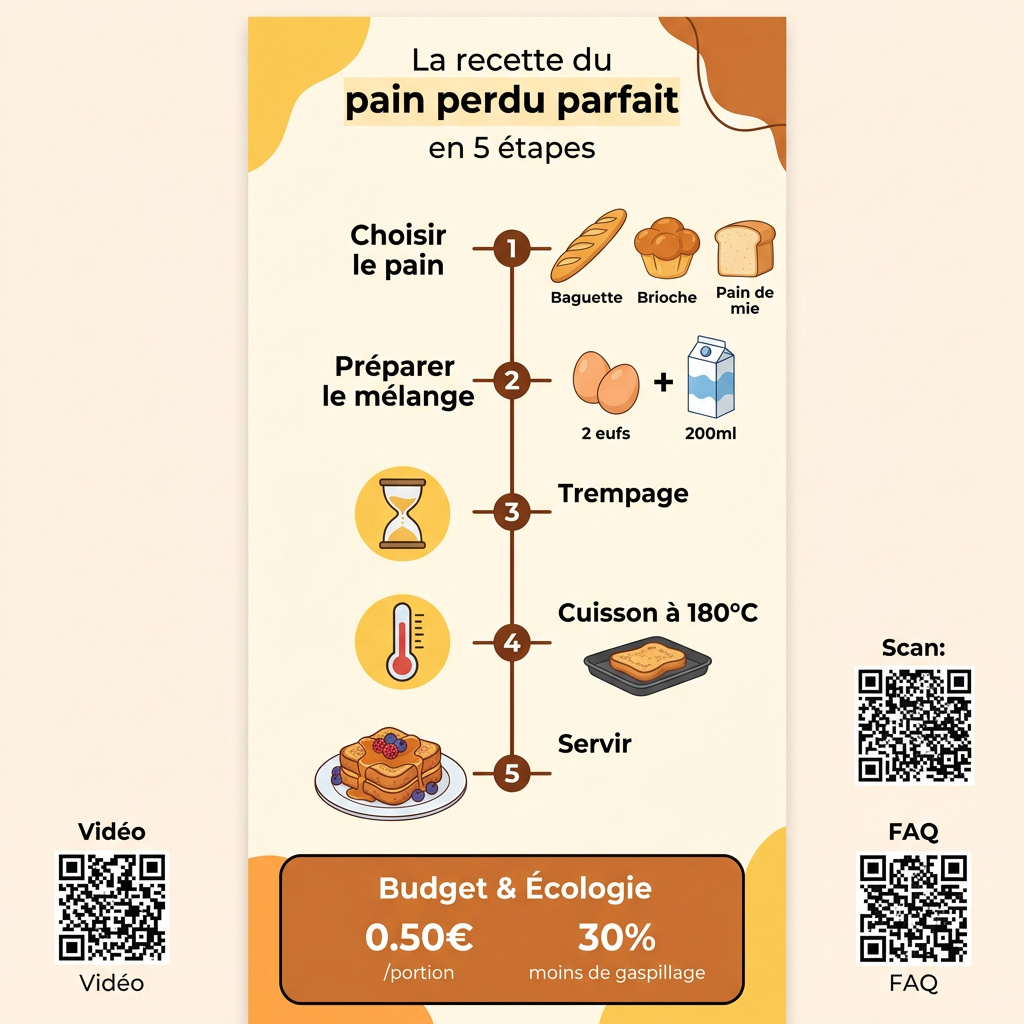Infographie : recettes pain perdu