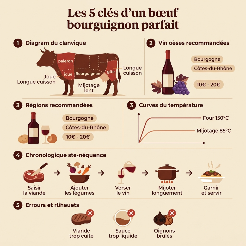 Infographie : recettes boeuf bourguignon