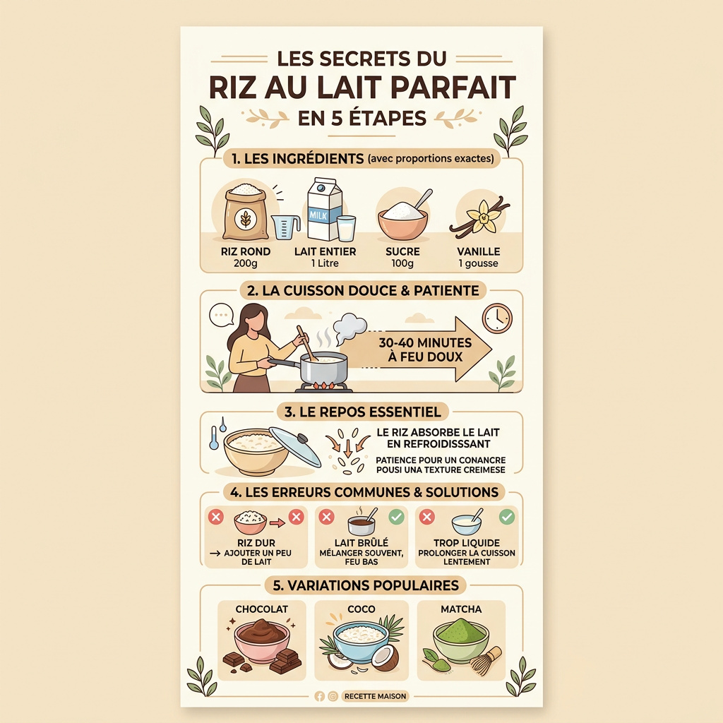 Infographie : recettes riz au lait