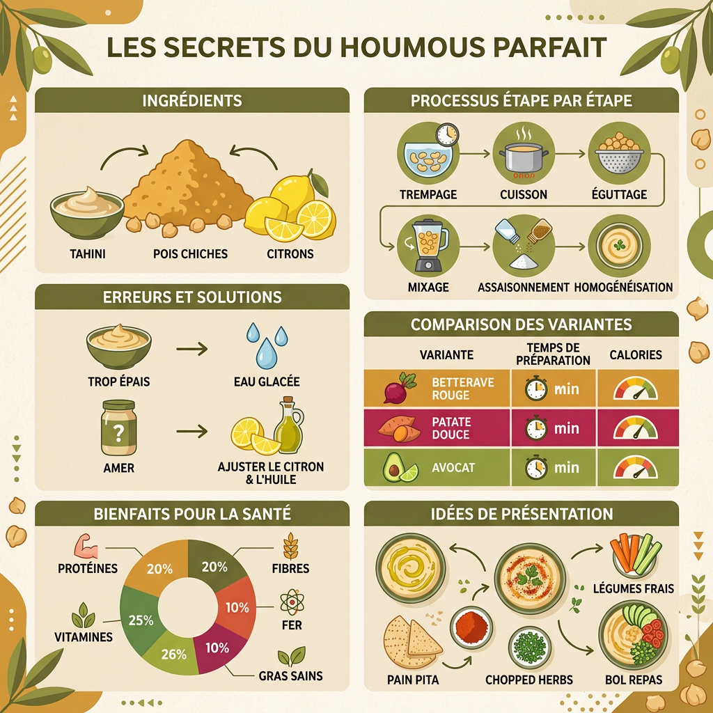 Infographie : hummus recettes