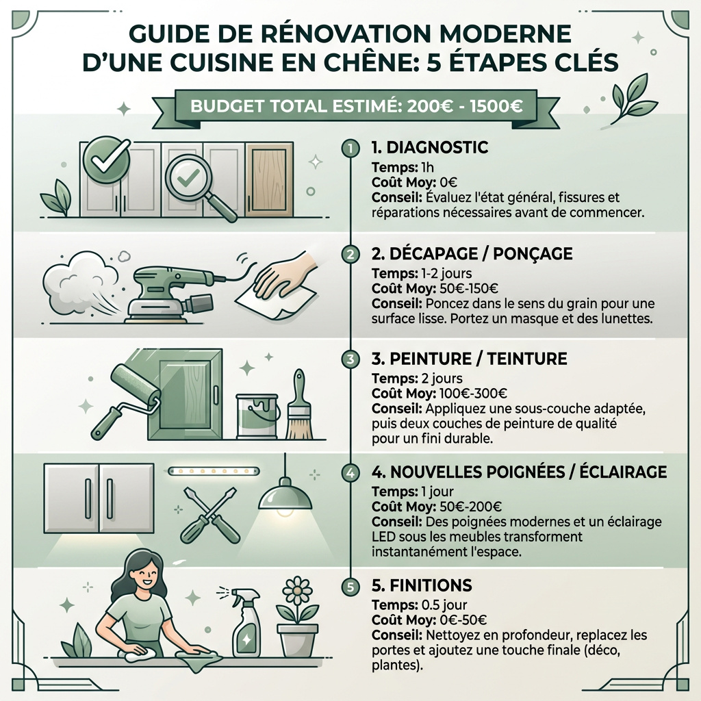 Infographie : relooker sa cuisine en chene