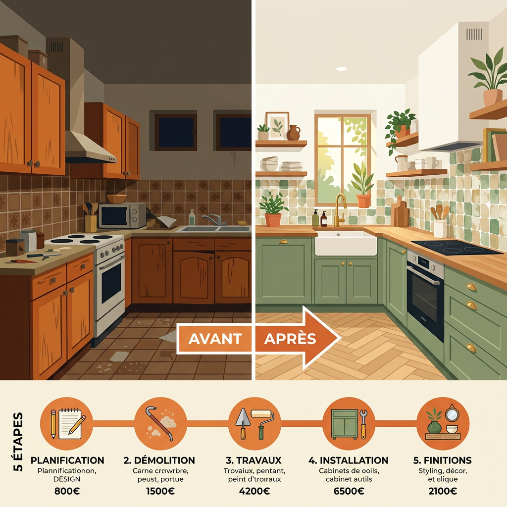 Infographie : relooker sa cuisine avant après