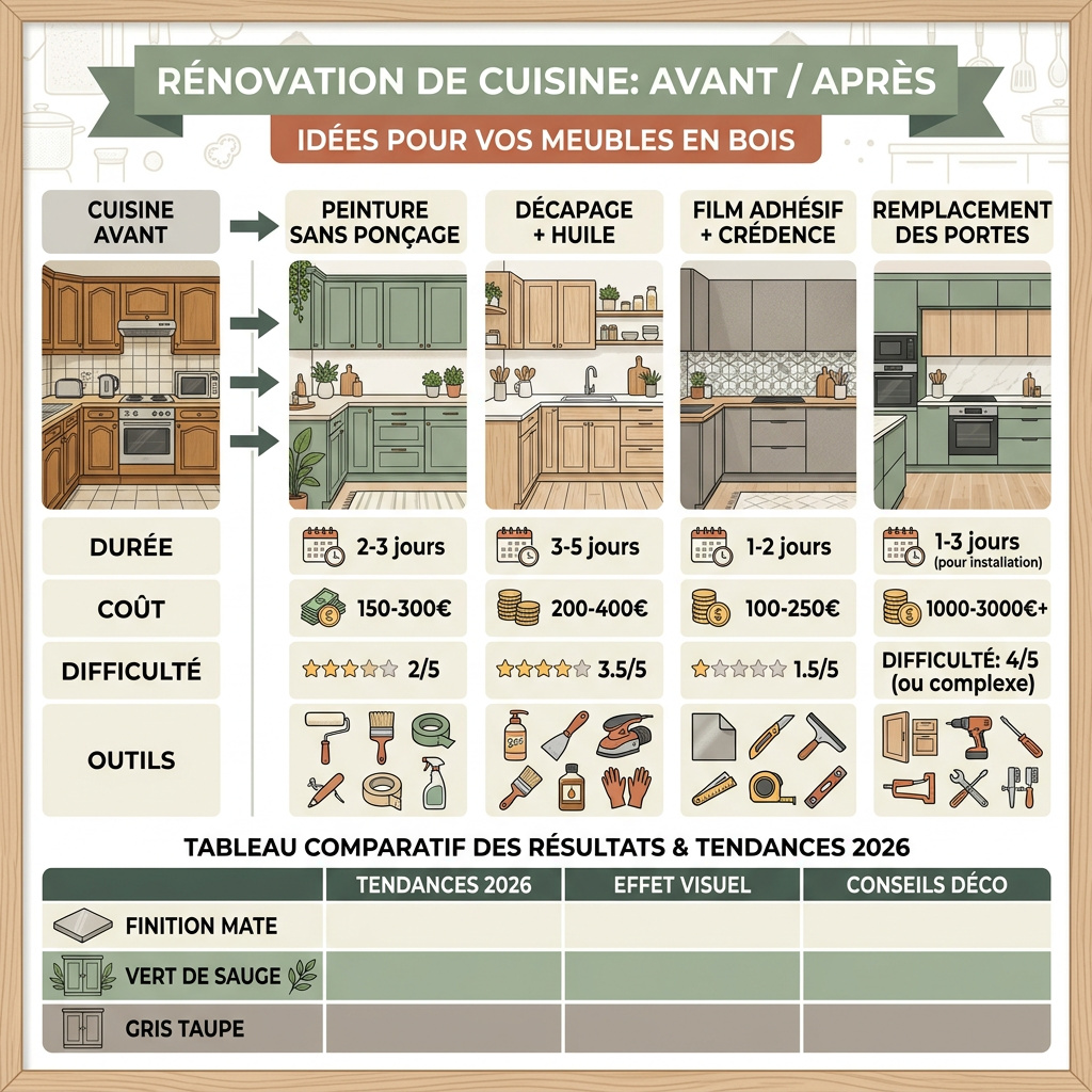 Infographie : renover sa cuisine en bois