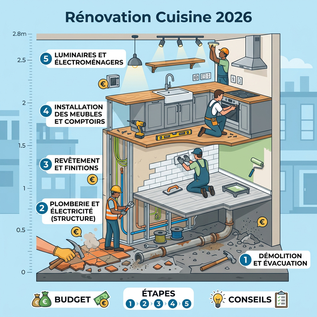 Infographie : refaire sa cuisine du sol au plafond prix