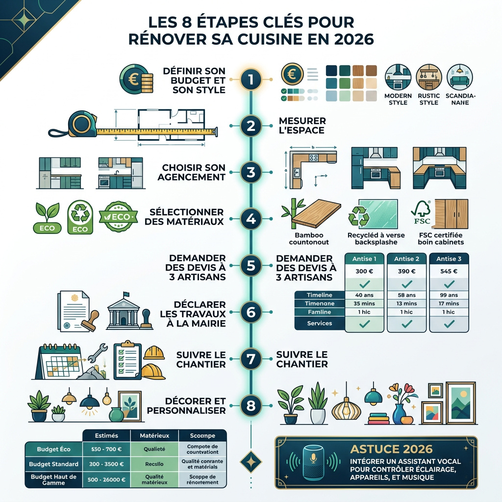 Infographie : refaire sa cuisine avant apres