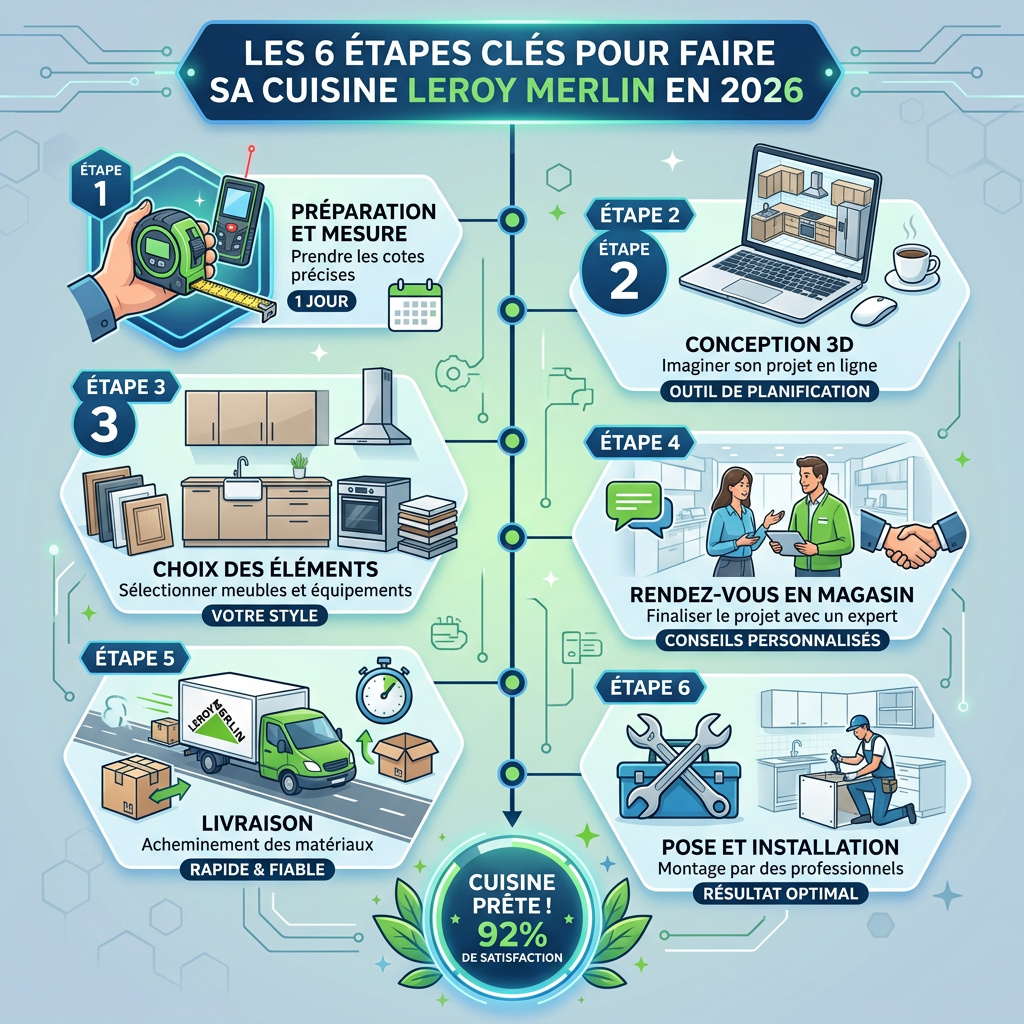 Infographie : faire sa cuisine leroy merlin