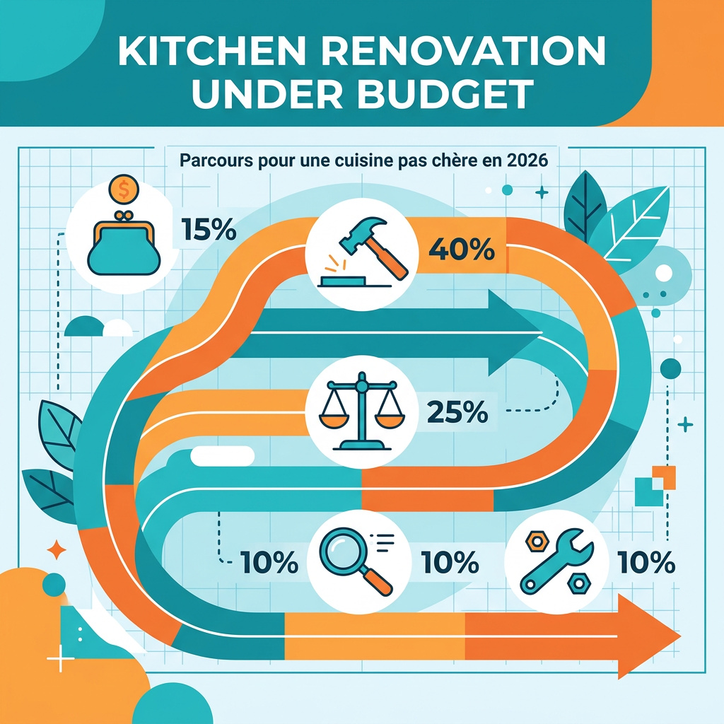 Infographie : amenager sa cuisine pour pas cher