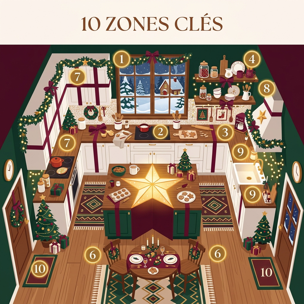 Infographie : décorer sa cuisine pour noël