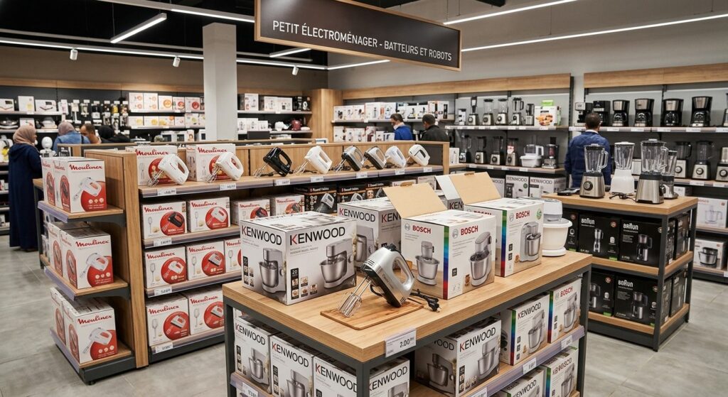 Les meilleurs batteurs électriques exposés dans un magasin spécialisé.