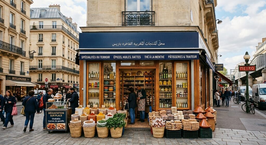 Une épicerie marocaine dans un quartier de Paris.