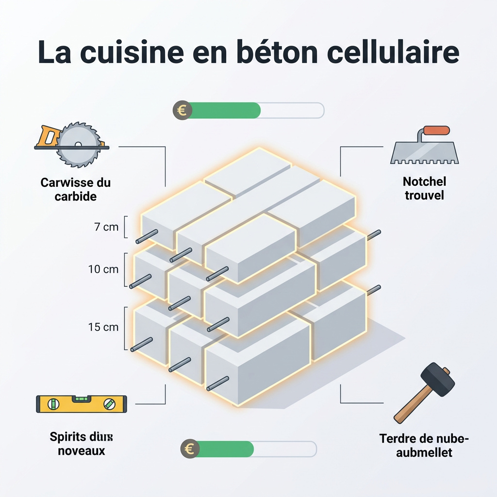 Infographie : faire sa cuisine en beton cellulaire